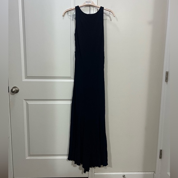 Badgley Mischka Navy Blue Open Back Maxi Dress Size 8 US - Picture 1 of 7